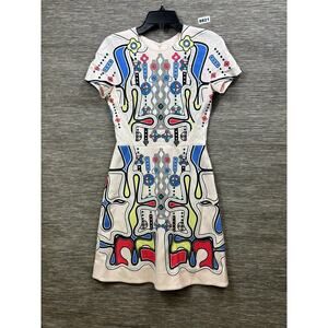 Peter Pilotto Dress Womens Sz 4 Multicolor Abstract Geometric Fit & Flare Short